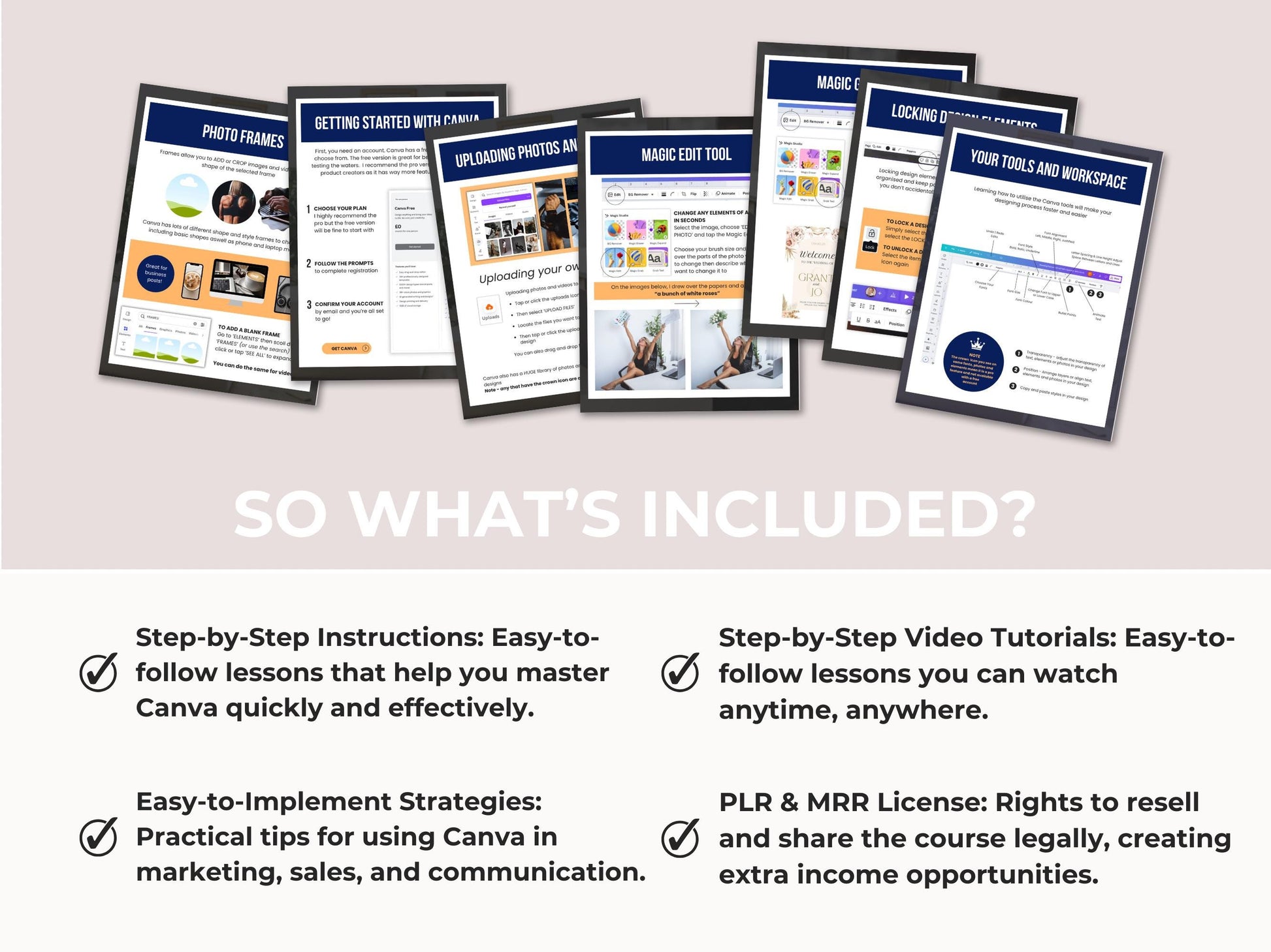 Canva Crash Course + Training Video | 64-Page eBook + PLR & MRR | Learn Canva for Beginners | Digital Product for Coaches, Biz Owners